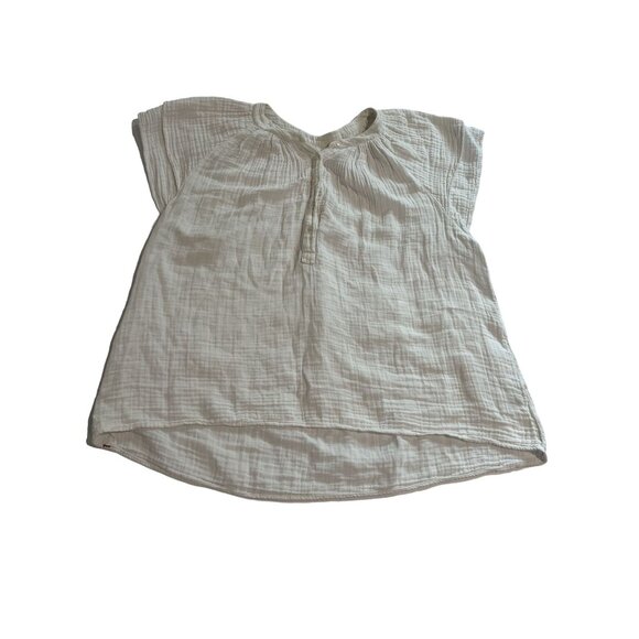 Xirena Gauze Short Sleeve Top in White - Picture 1 of 3